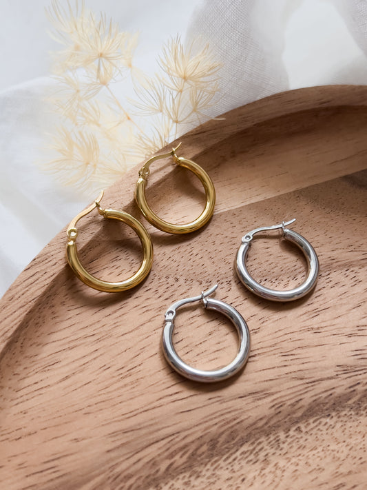 Base Col ✦ MIX&MATCH Small round hoop earrings