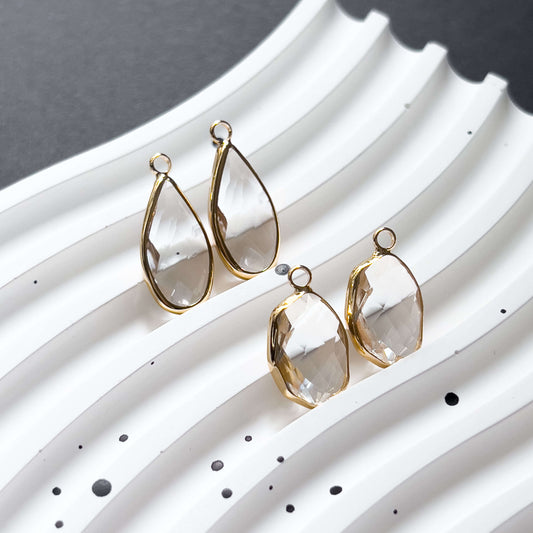 Base Col ✦ MIX&MATCH Drop-shaped Crystal Glass Pendants