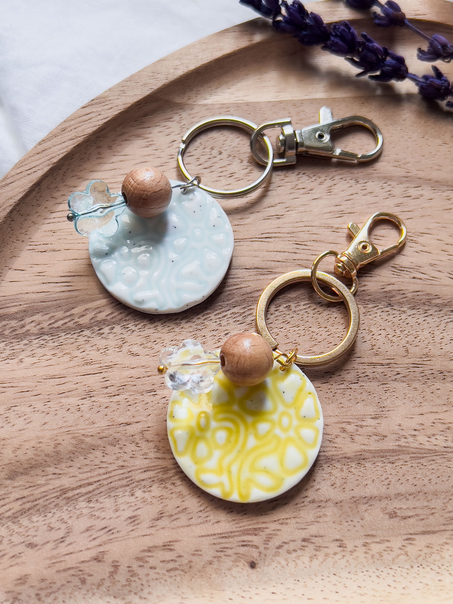 Col J ✦ Faux-Keramik Blumen Schlüsselanhänger
