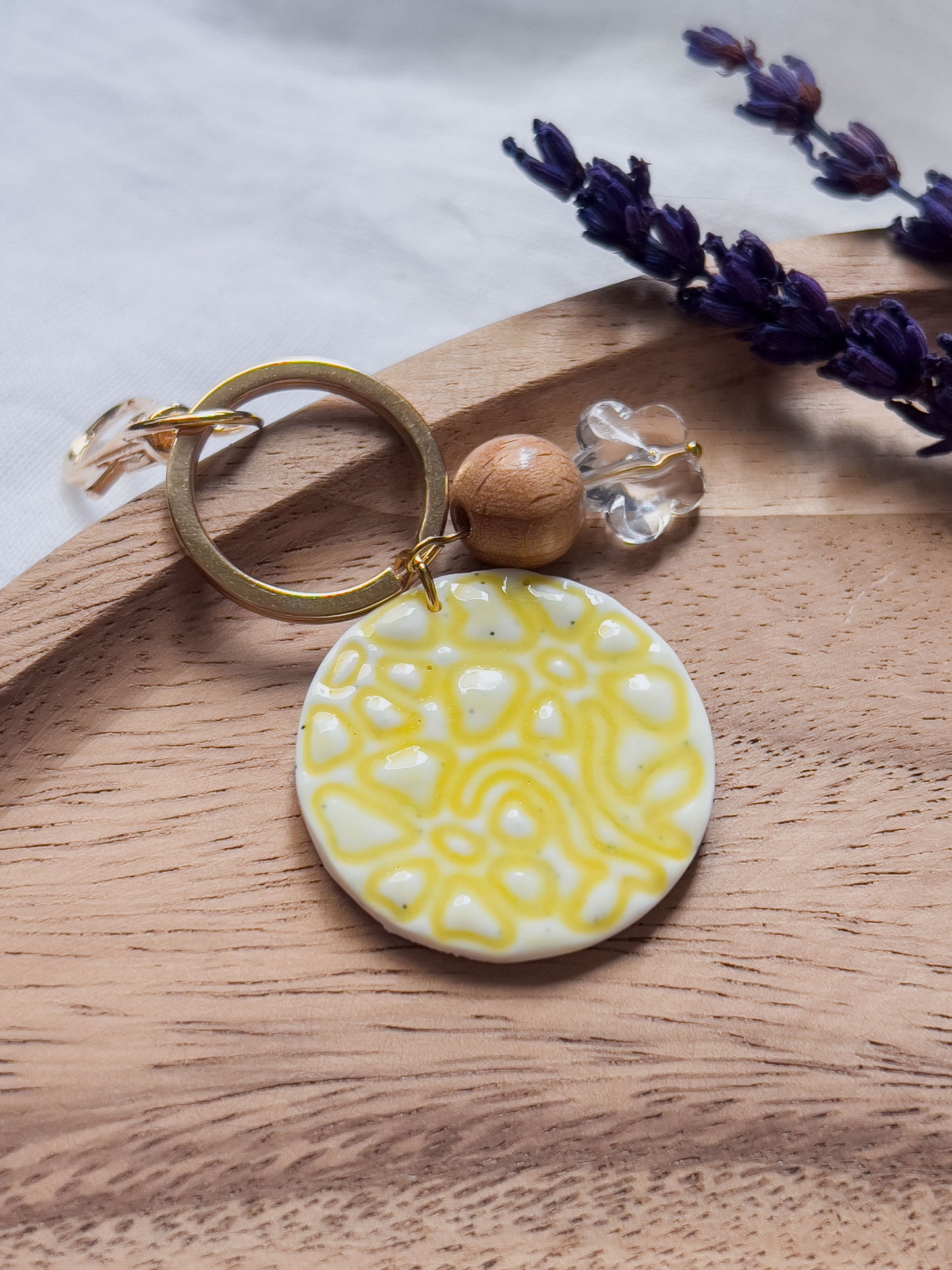 Col J ✦ Faux-Keramik Blumen Schlüsselanhänger