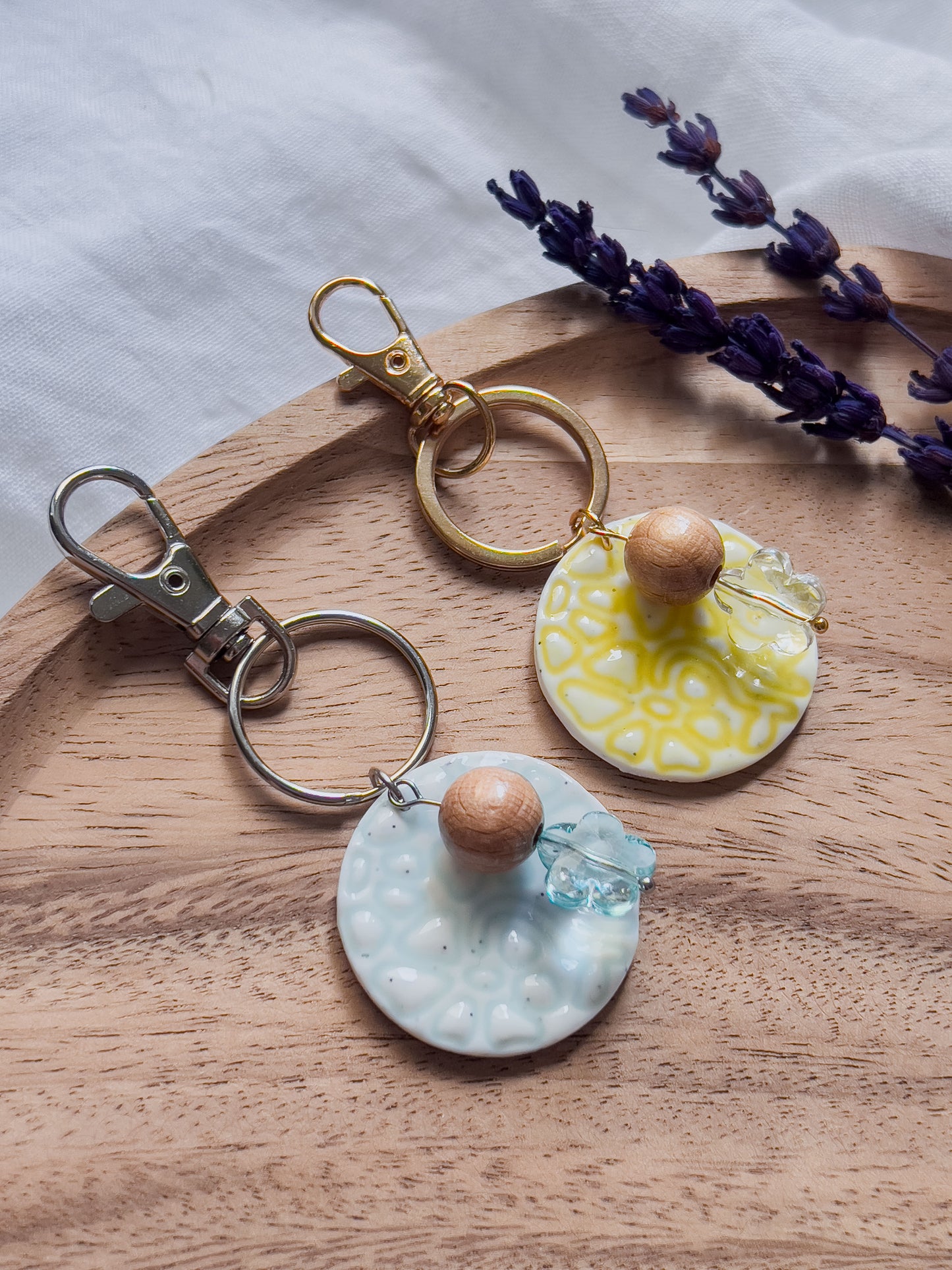 Col J ✦ Faux-Keramik Blumen Schlüsselanhänger