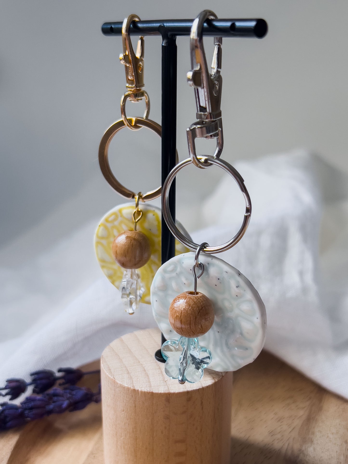 Col J ✦ Faux-Keramik Blumen Schlüsselanhänger