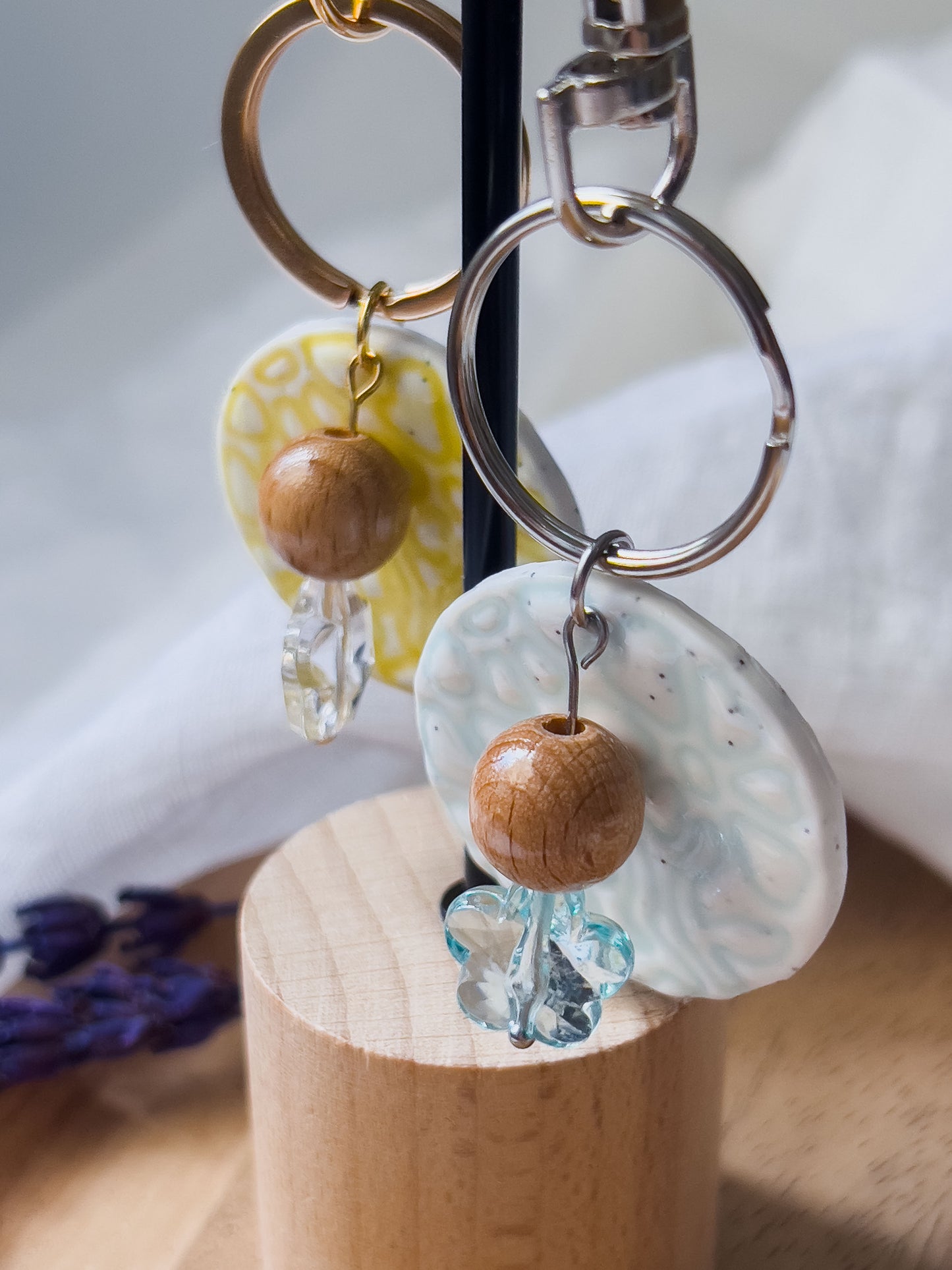 Col J ✦ Faux-Keramik Blumen Schlüsselanhänger