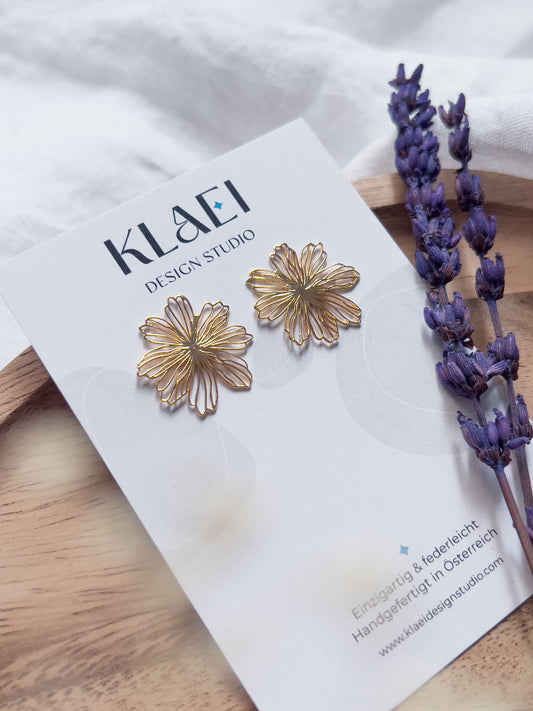 Col J ✦ Große goldene Blumen Ohrstecker