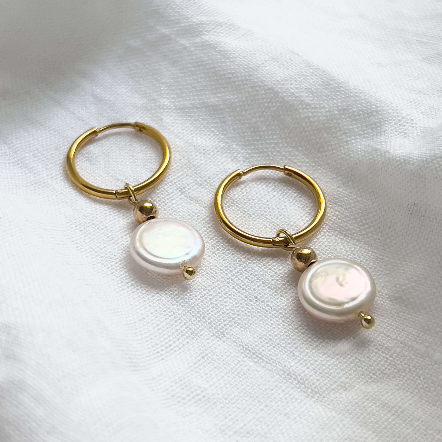 Base Col ✦ COIN Pearl Set with Hoop Earrings