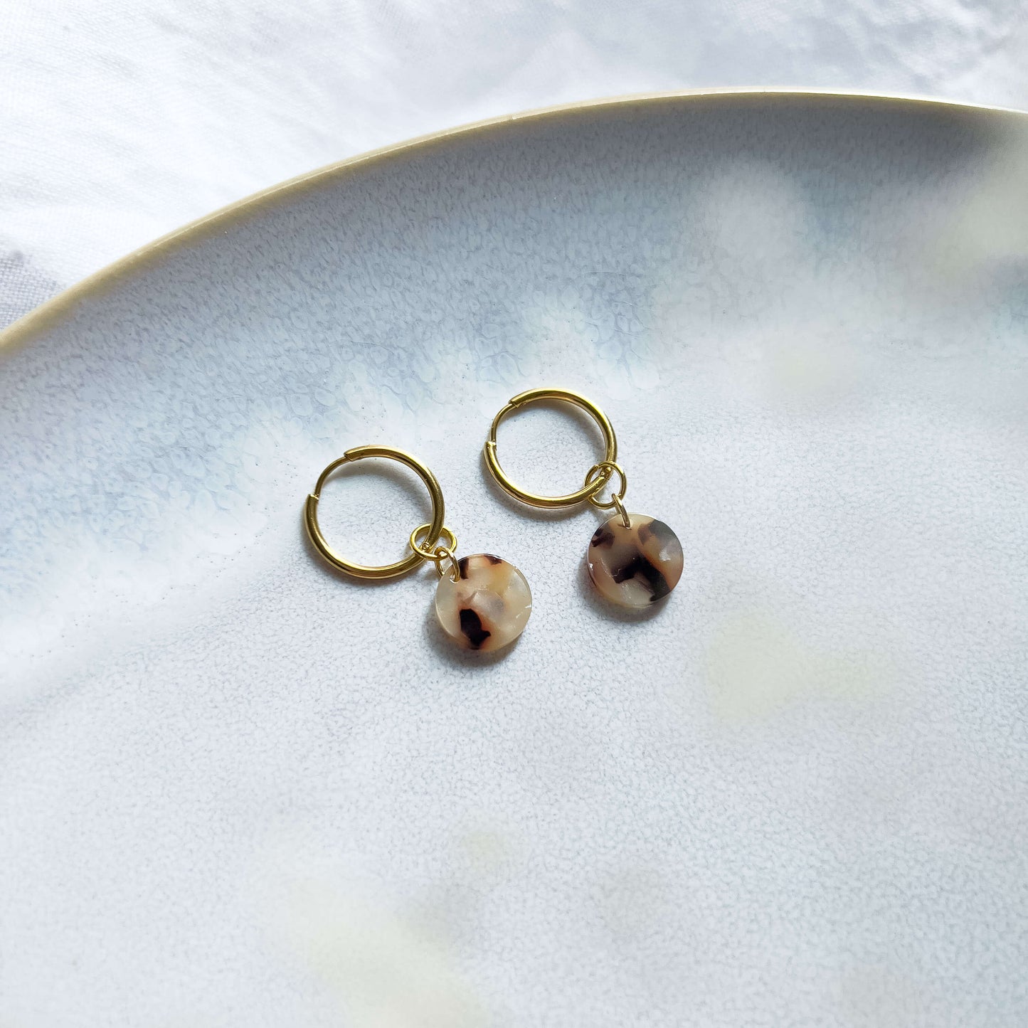 Base Col ✦ MIX&MATCH Small Brown Tortoiseshell Earrings / Pendants