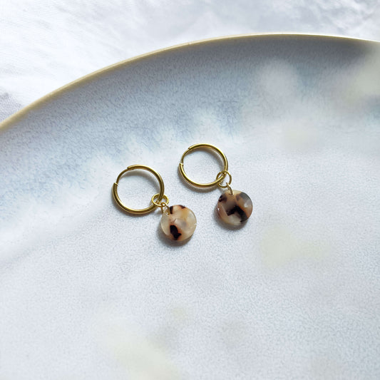 Base Col ✦ MIX&MATCH Small Brown Tortoiseshell Earrings / Pendants