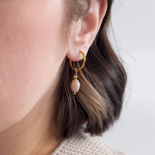 Base Col ✦ COIN Pearl Set with Hoop Earrings