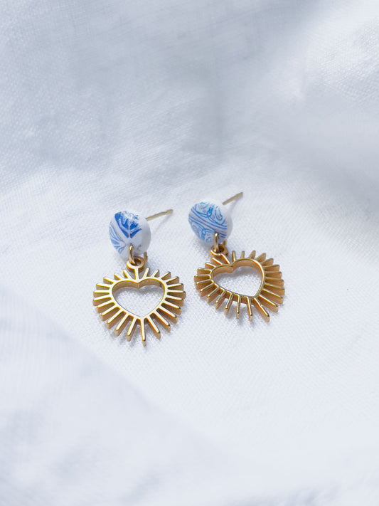Col K ✦ Griechische Herz-Sonnen Ohrringe