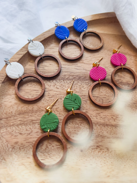 Col K ✦ Colour-Blocking Holz-Ohrringe