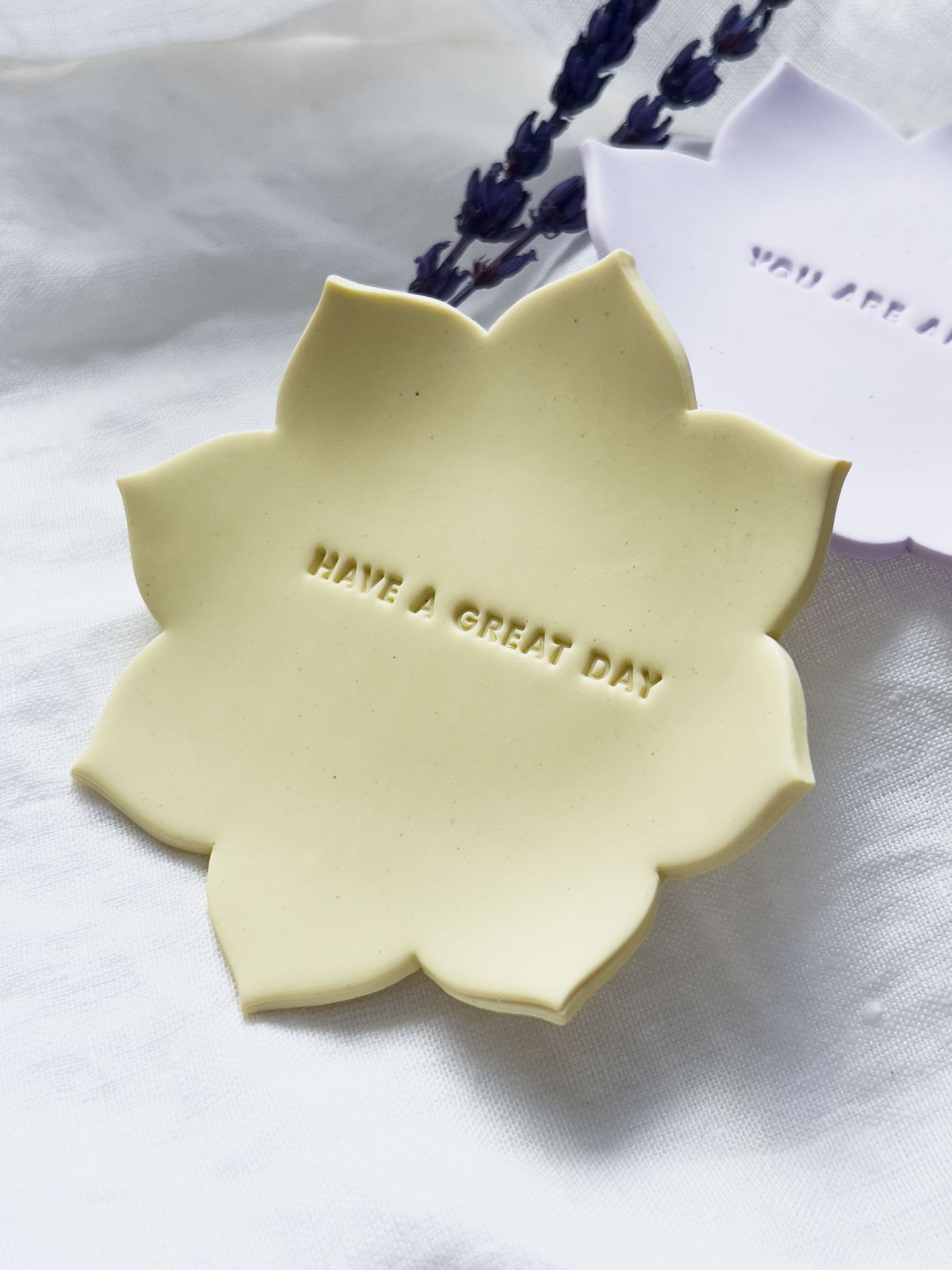 Col K ✦ Pastellfarbene Schmuckschale mit Spruch