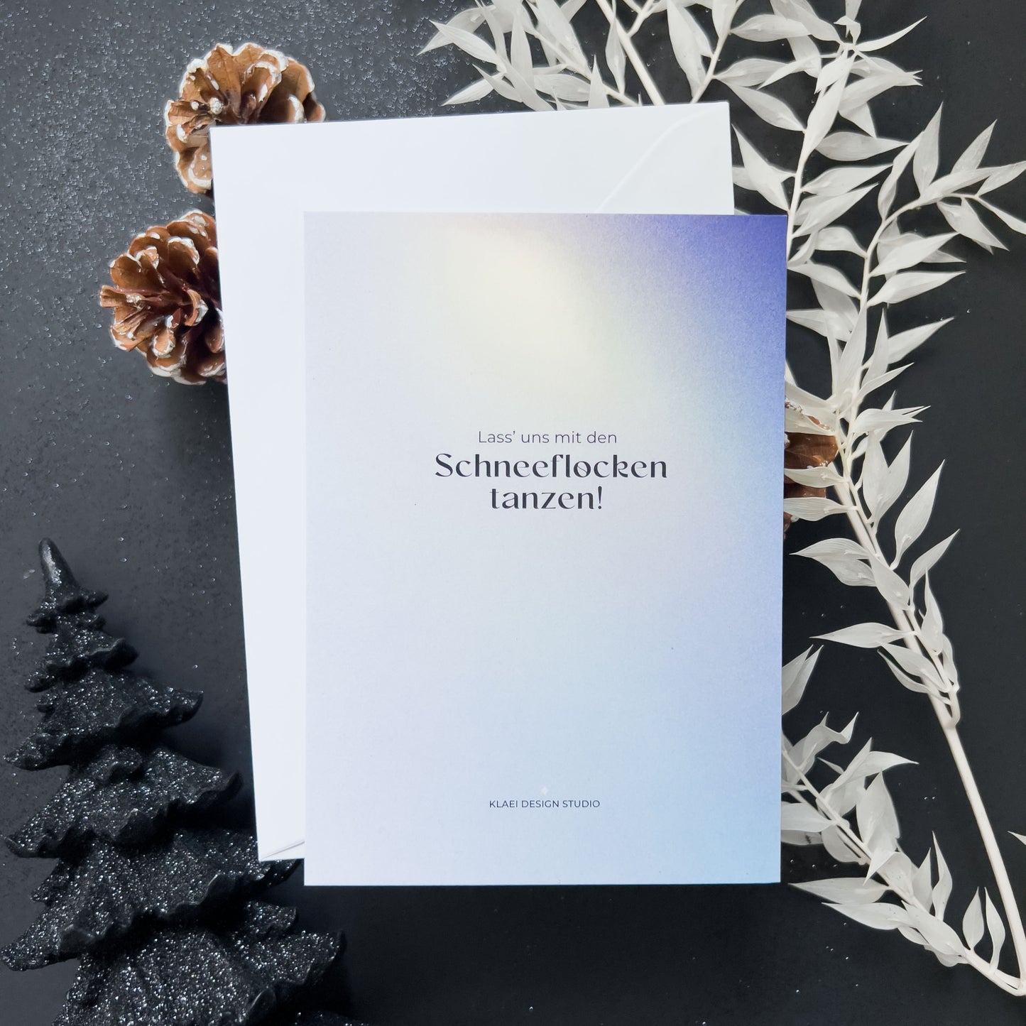 CHRISTMAS GREETING CARD Let's dance with the snowflakes!