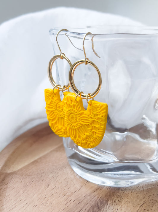 Col R ✦ Gelb-goldene Sonnenblumen Ohrhänger