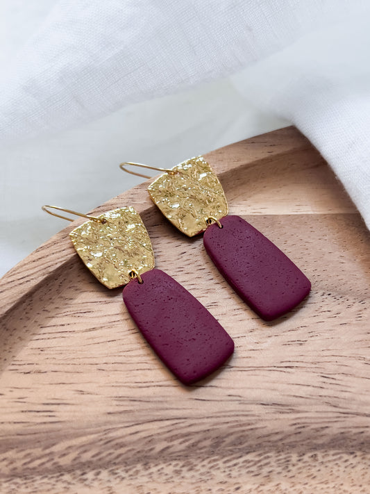 Col R ✦ Bordeauxrote elegante Ohrhänger