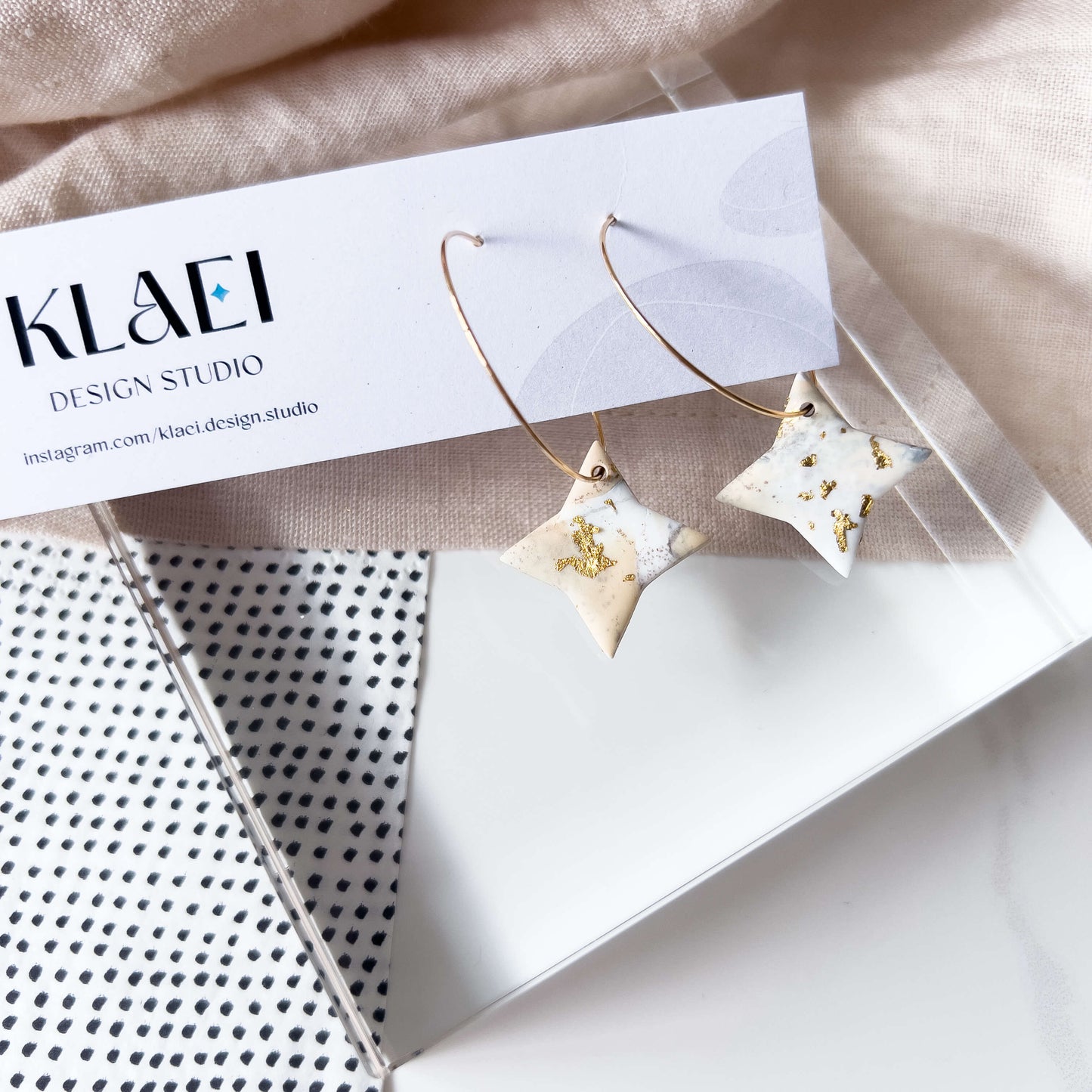 Neutral Marbled Polarstar Hoops