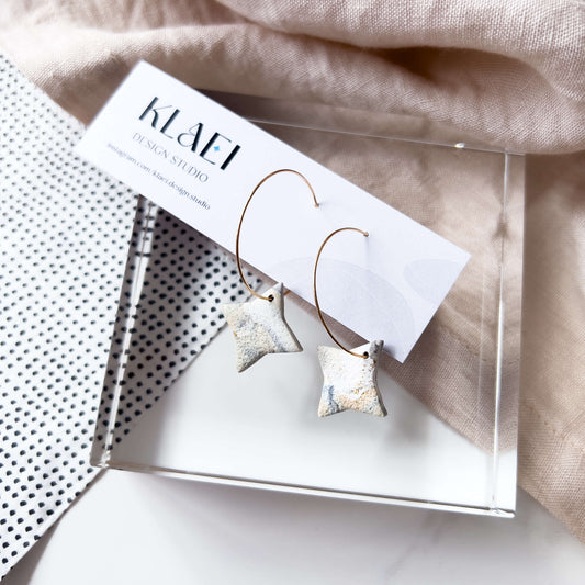 Neutral Marbled Polarstar Hoops