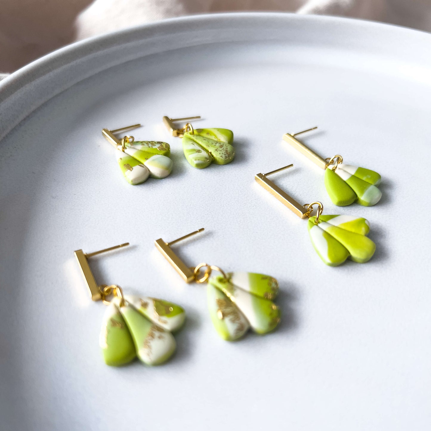 Bright Marbled Flower Earrings