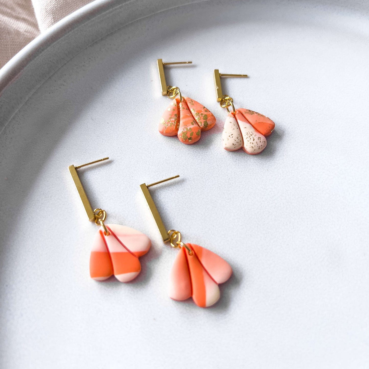 Bright Marbled Flower Earrings