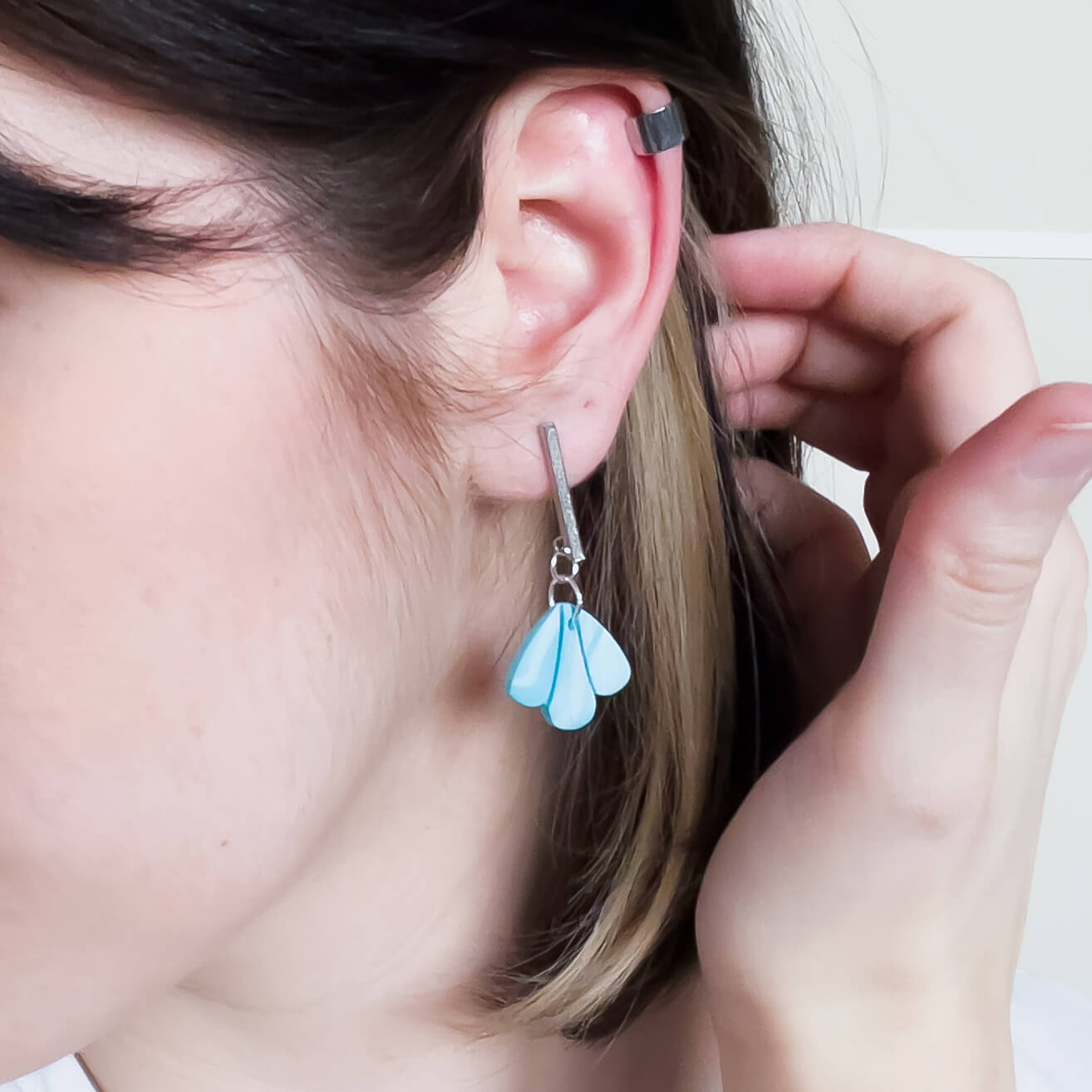 Bright Marbled Flower Earrings