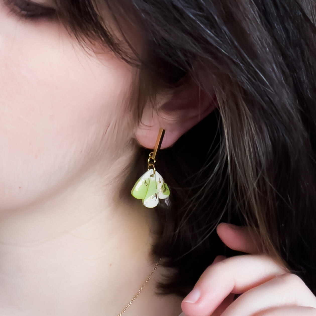 Bright Marbled Flower Earrings