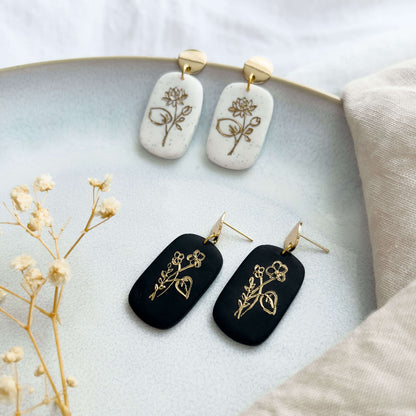 Base Col ✦ FLEUR personalized birth flower earrings