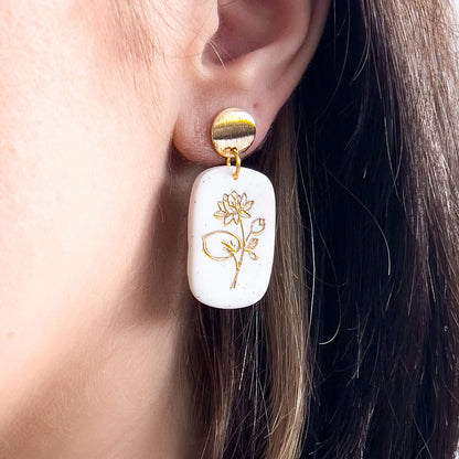 Base Col ✦ FLEUR personalized birth flower earrings