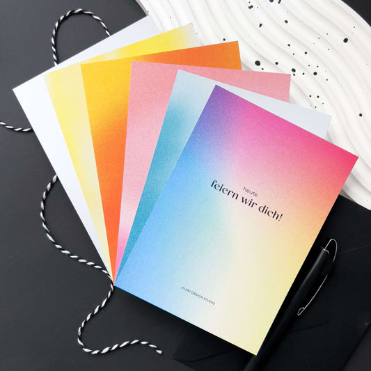 Grußkarte, Postkarte | Regenbogen 6er Set