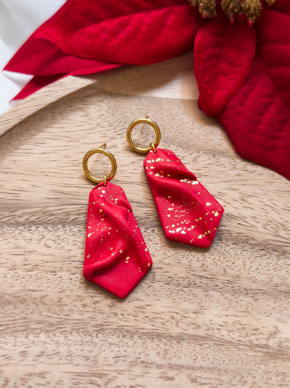 Col A ✦ Rote Falten Ohrringe