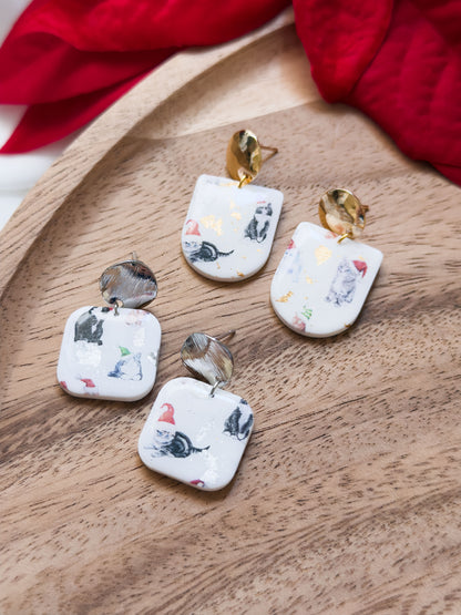 Col A ✦ Weihnachts-Katzen Ohrringe