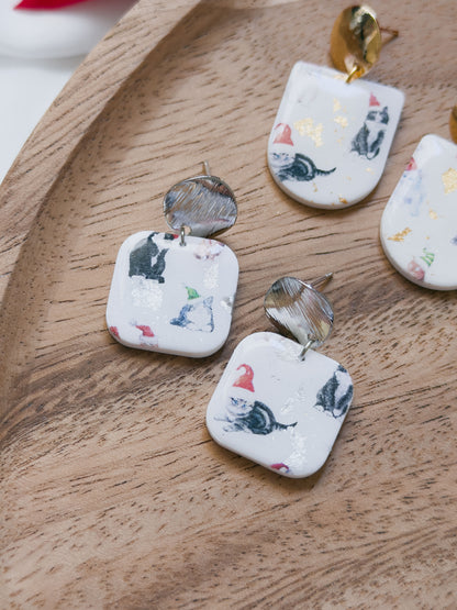 Col A ✦ Weihnachts-Katzen Ohrringe