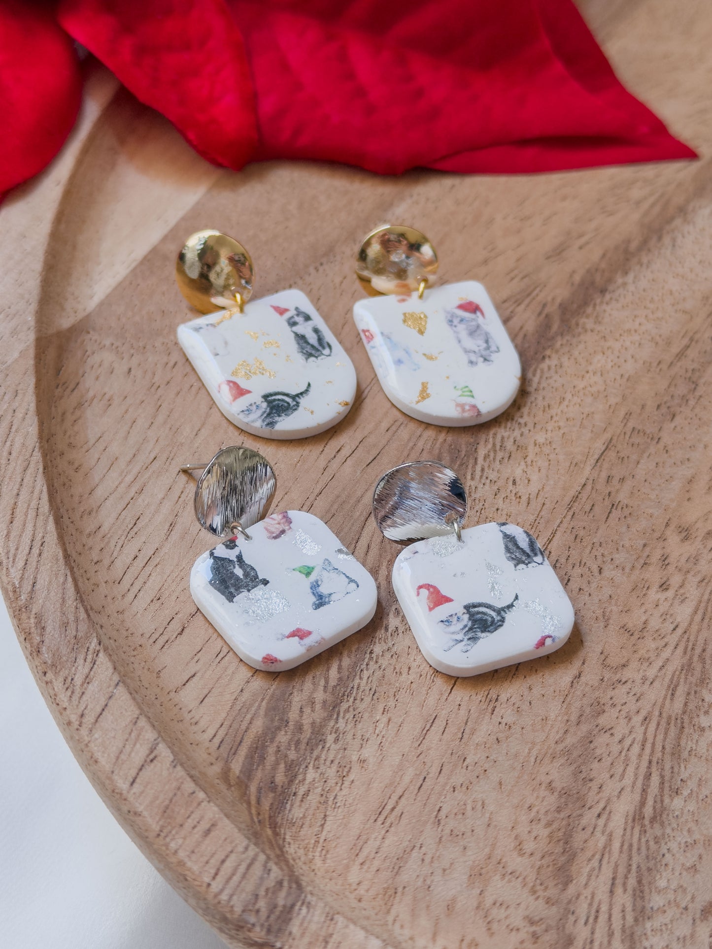 Col A ✦ Weihnachts-Katzen Ohrringe