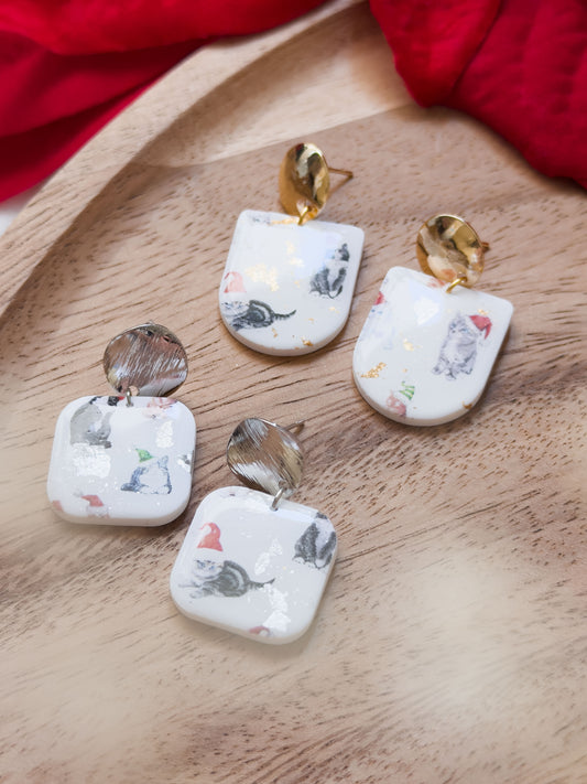 Col A ✦ Weihnachts-Katzen Ohrringe