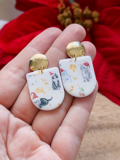 Col A ✦ Weihnachts-Katzen Ohrringe