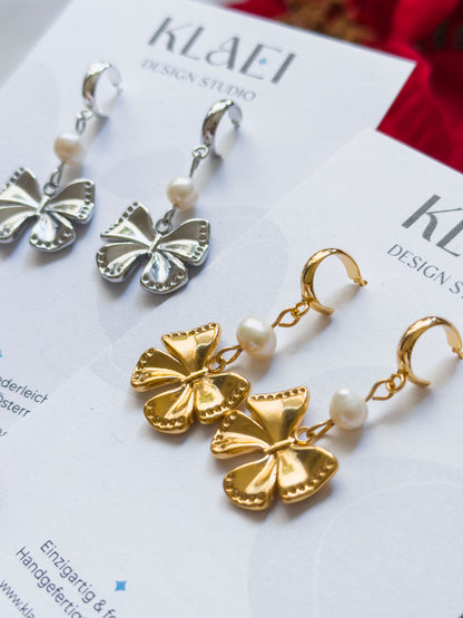 Col A ✦ Schleifchen Perlen Huggie Ohrringe