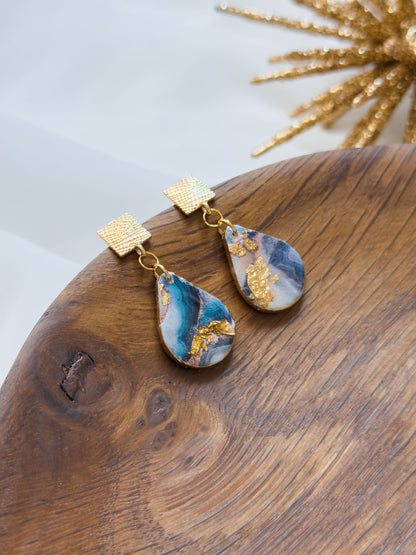 Col A ✦ Grüner Marmor Ohrringe