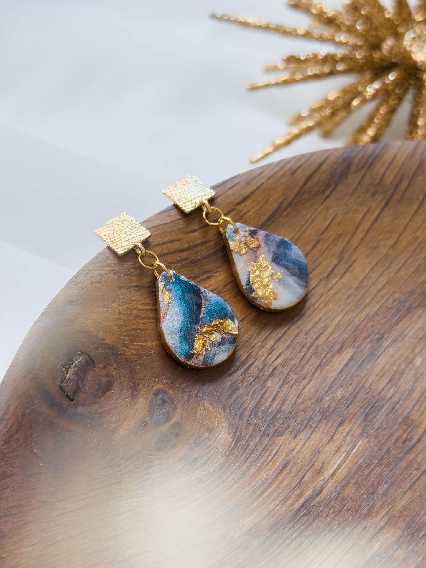 Col A ✦ Grüner Marmor Ohrringe