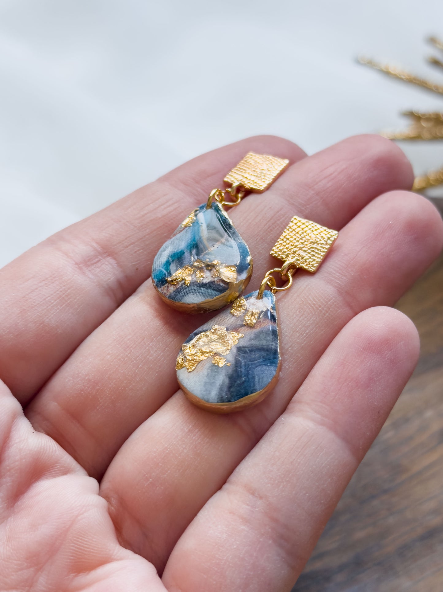 Col A ✦ Grüner Marmor Ohrringe