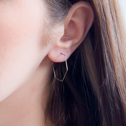 Base Col ✦ MIX&MATCH Fine Hexagon Hoop Earrings