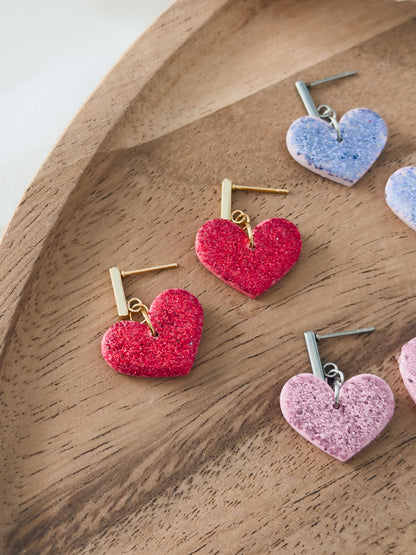 Love Notes Col ✦ Funkelnde Herz Ohrringe