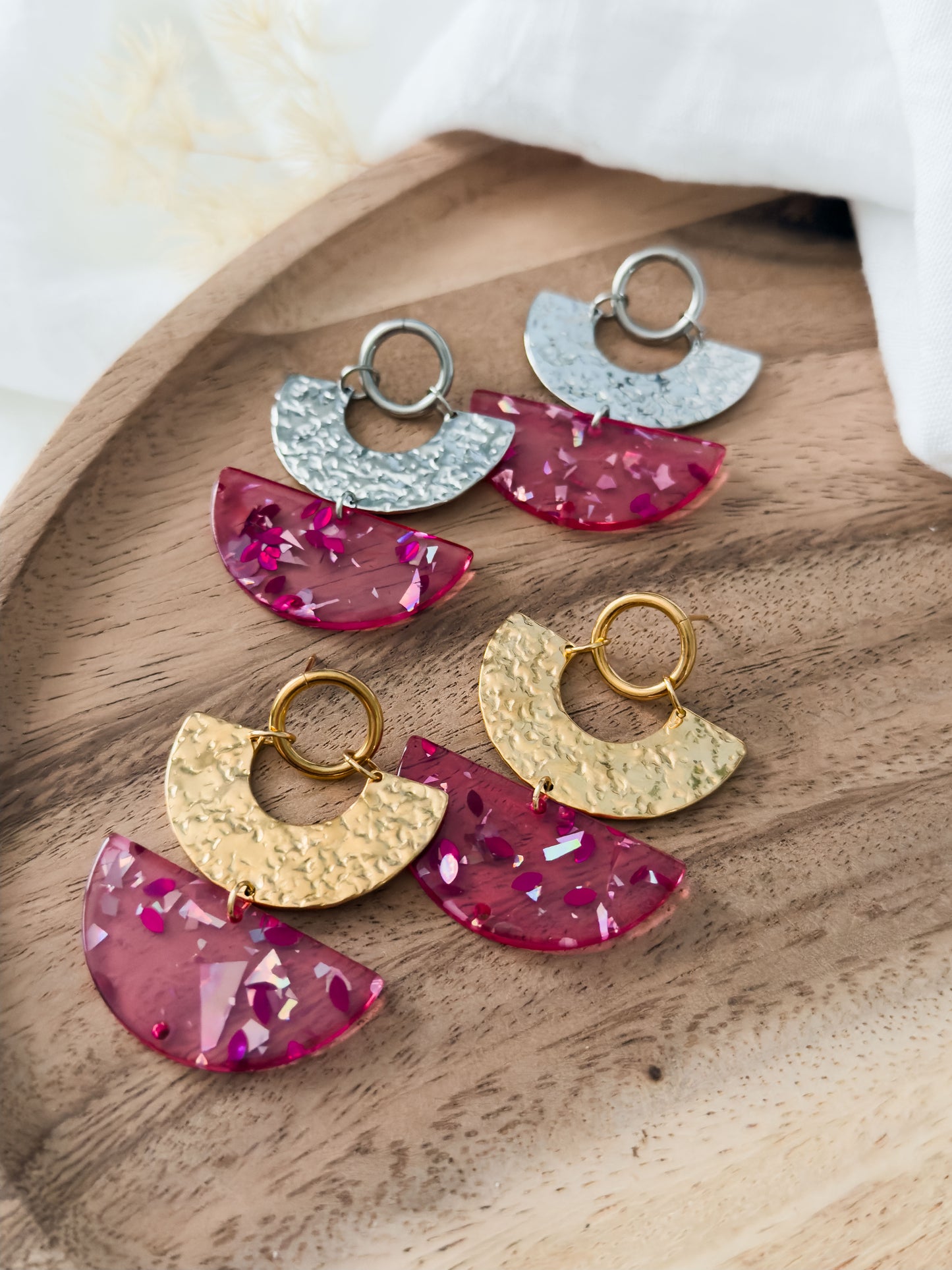 Love Notes Col ✦ Grosse pinke Statement Ohrringe