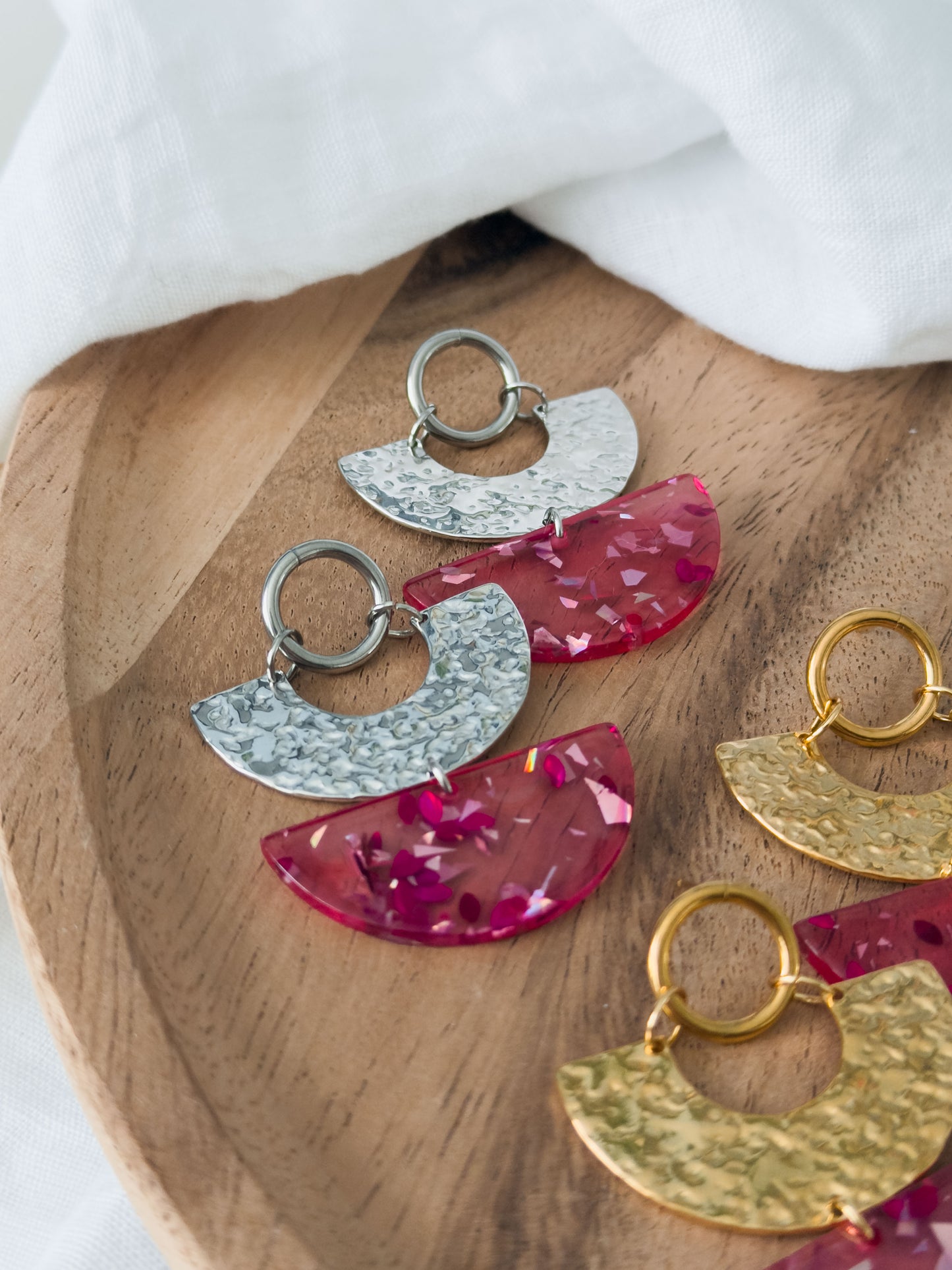 Love Notes Col ✦ Grosse pinke Statement Ohrringe