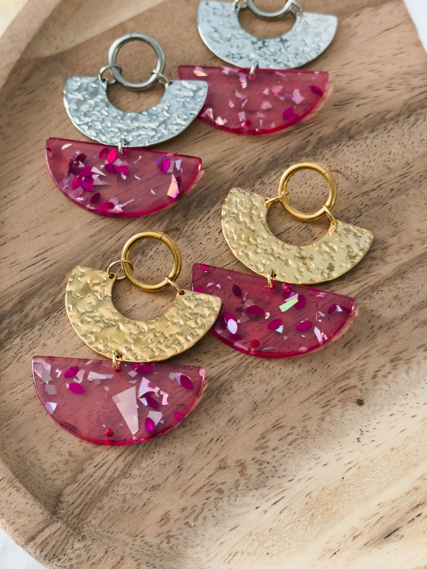 Love Notes Col ✦ Grosse pinke Statement Ohrringe