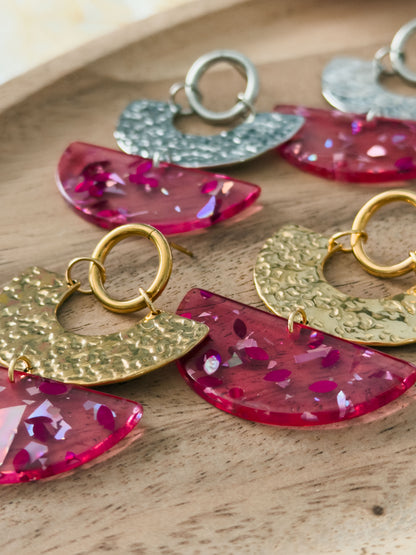 Love Notes Col ✦ Grosse pinke Statement Ohrringe