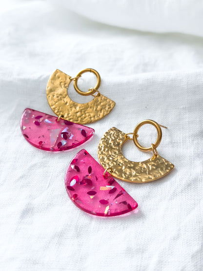 Love Notes Col ✦ Grosse pinke Statement Ohrringe