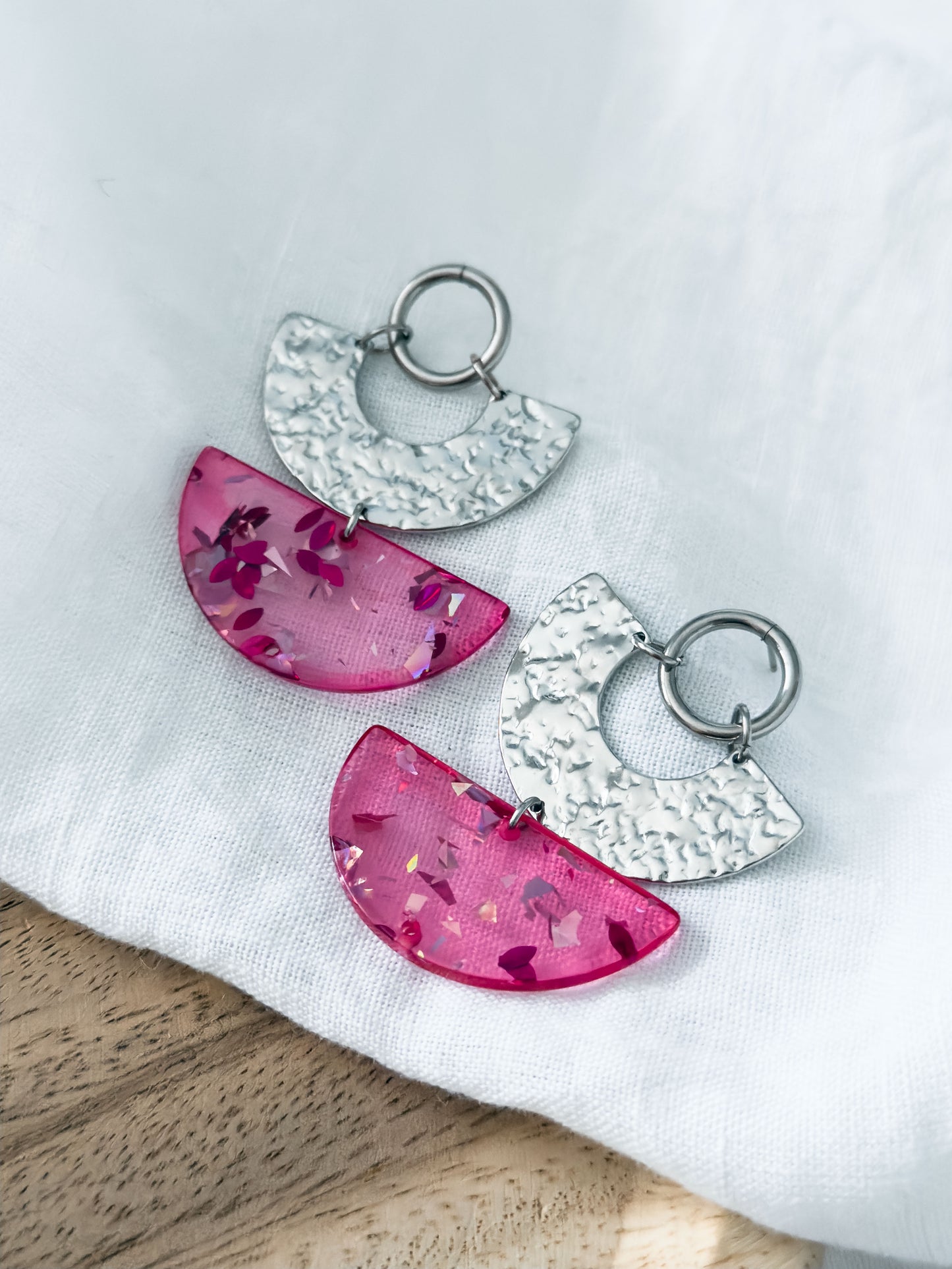 Love Notes Col ✦ Grosse pinke Statement Ohrringe