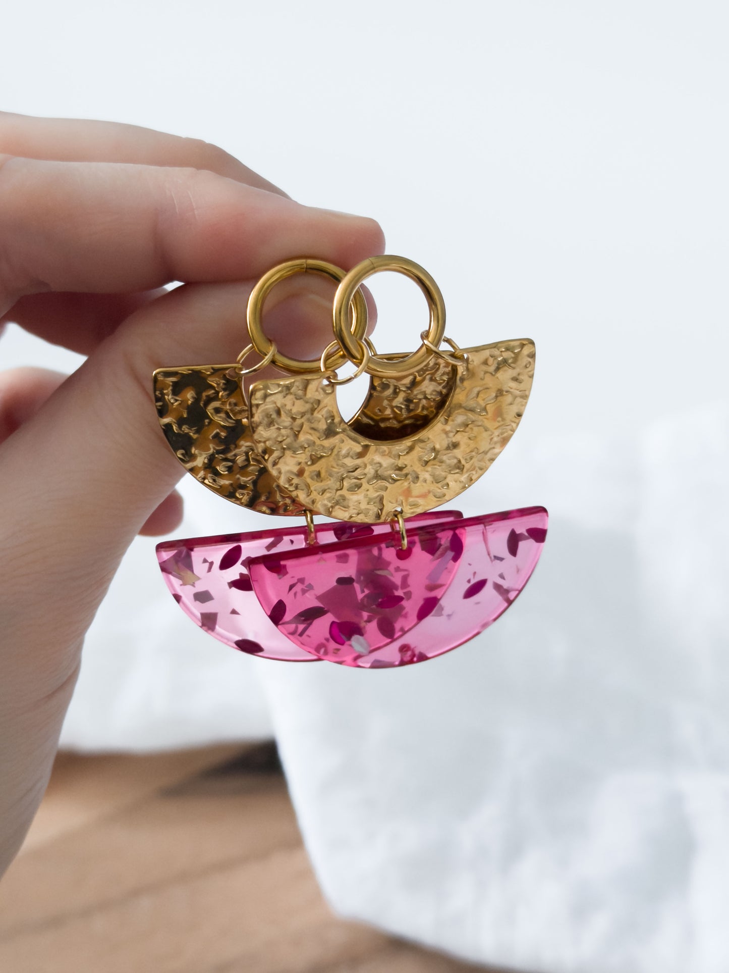 Love Notes Col ✦ Grosse pinke Statement Ohrringe