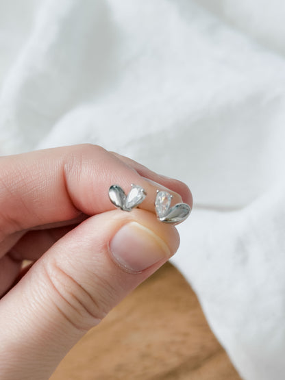 Love Notes Col ✦ Ohrstecker-Set mit rosenquartz-farbigen und Herzi Ohrsteckern