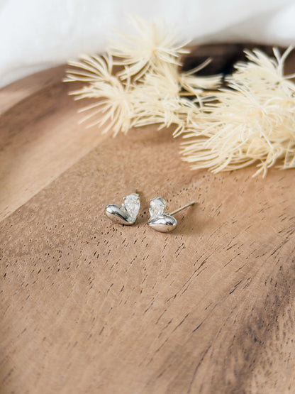 Love Notes Col ✦ Ohrstecker-Set mit rosenquartz-farbigen und Herzi Ohrsteckern