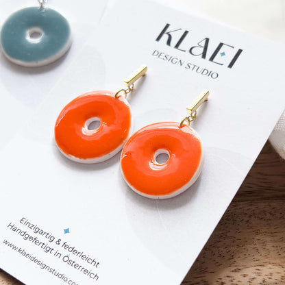 Col S ✦ Blaue & orangene Donut Ohrringe