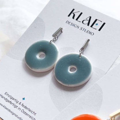 Col S ✦ Blaue & orangene Donut Ohrringe